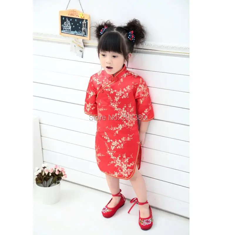 Kid Girl Summer Dresses Three Quarter clothing Traditional Chinese Style Cheongsams Qipao 13DESIGNS FOR CHOOSE