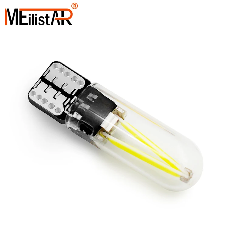 

1PCS T10 194 2825 W5W Filament Lights COB LED Glass Shell Wedge Auto Parking Bulbs CANBUS NO ERROR Car Reading Dome Lamp DC 12V