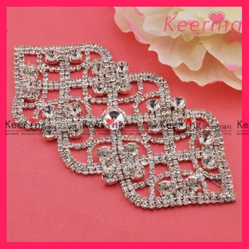 

Rhinestone Appliques Wholesale 16cm Silver Plated Clear WRE-084