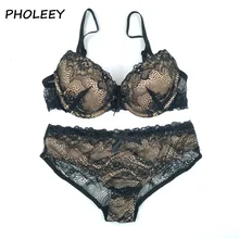Осенне-зимний высококачественный бюстгальтер с кружевной прострочкой, комфортный сексуальный женский комплект с бюстгальтером, ультратонкий бюстгальтер, комплект с трусиками, бюстгальтер сексуальное женское белье, набор T17747