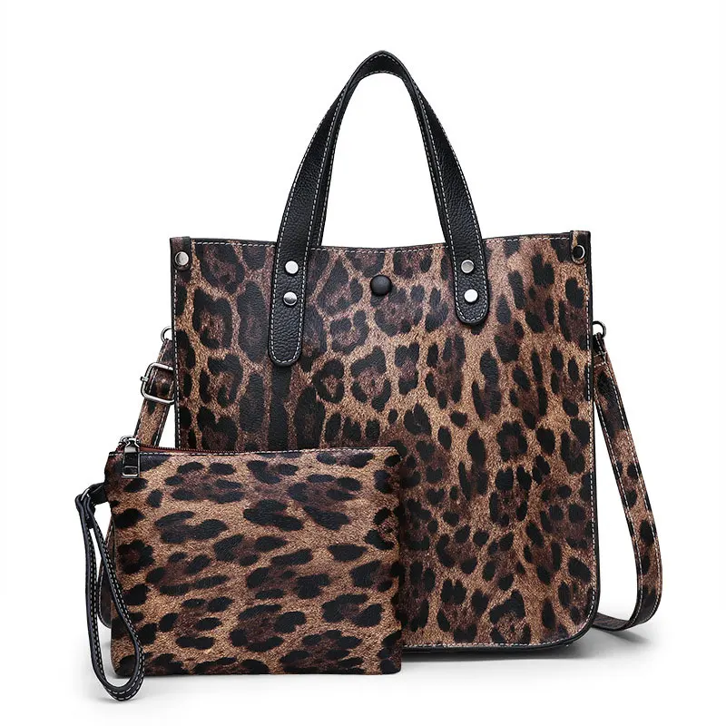 

Leopard Shoulder Bags Women Casual Tote Handbags Ladies Designer Crossbady Bag Female Composite Bag Fashion Soft Messenger Bags
