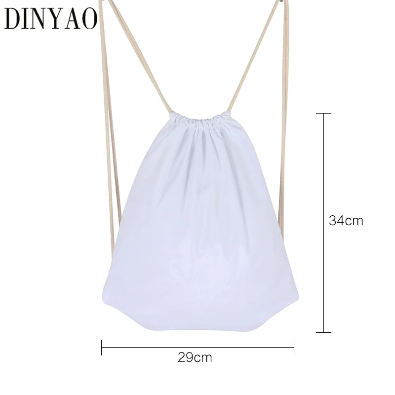 29 см * 34 10 унций холст Пользовательский логотип печать Drawstring Shopping Student Book String