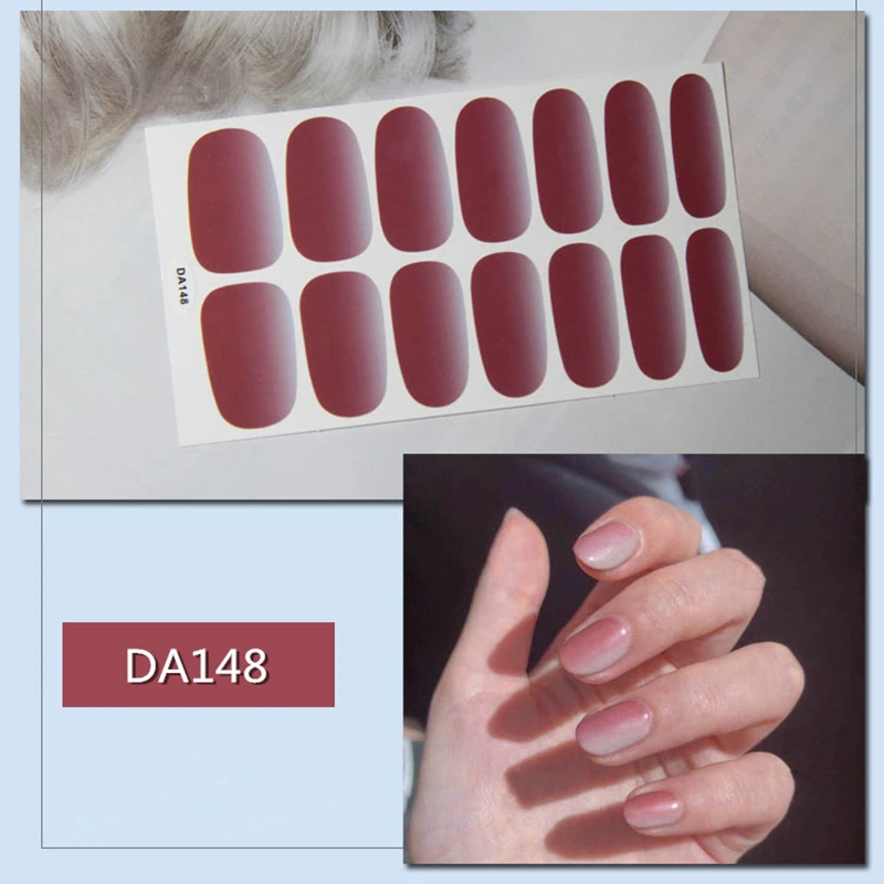 Lamemoria 1 лист Горячая чистый цвет полный ногтей Обертывания 3D дизайн ногтей наклейки-лак винил для ногтей Маникюр Аксессуары для женщин