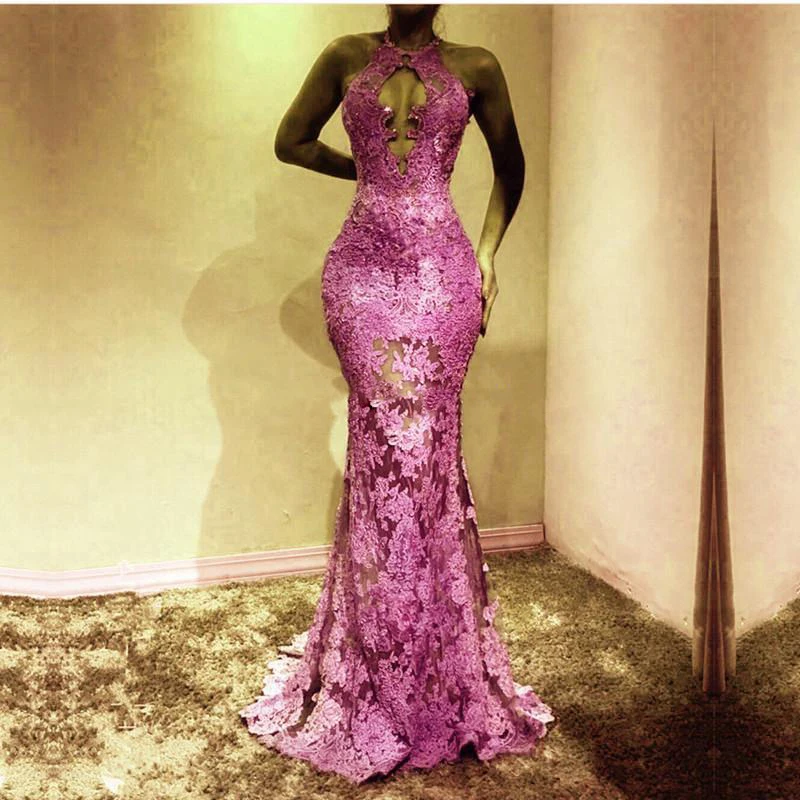 lace-mermaid-prom-dresses-keyhole-neck-appliques-tulle-illusion-bottom-floor-length-lavender-lil-pink-green-evening-party-dresses