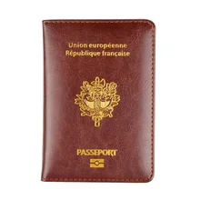 Dikedaku marca frança passaporte titular unisex couro do plutônio francês capas para passaporte carteiras brilhante caso de viagem passaporte casal