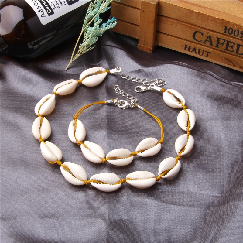 

2019 Shell Necklace&Bracelet Bohemia Boho SeaShell Cowrie Hawaii Summer Necklace Woman Femme Beach Jewelry Girl Gift