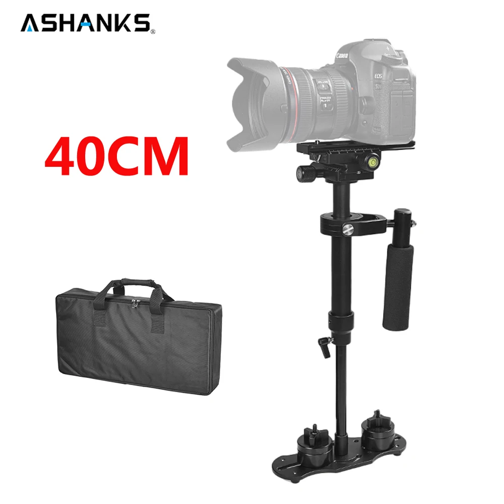 Goedkoop ASHANKS 40 cm 15.7 #039; #039;Stabilizer S40 Steadicam load 1.3 kg Handheld Steadycam voor Camcorder Camera DSLR Canon Nikon Gopro Video DV