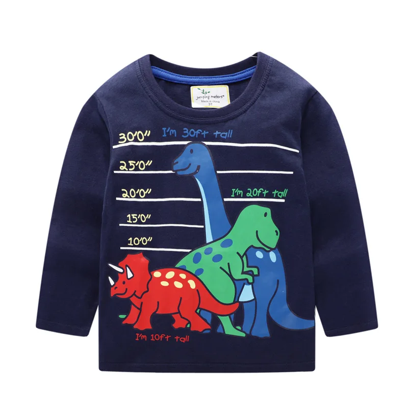 Футболка для мальчиков Одежда для маленьких мальчиков с аппликацией динозавра детские топы с длинными рукавами, хлопковые Толстовки Детская футболка одежда для мальчиков