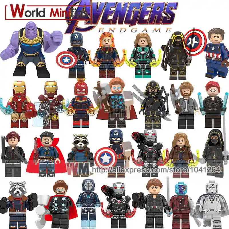 

Single s 4 Endgame Super Heroes Building Blocks Nebula War Machine Hawkeye Thor Captain America Bricks Toys For Children