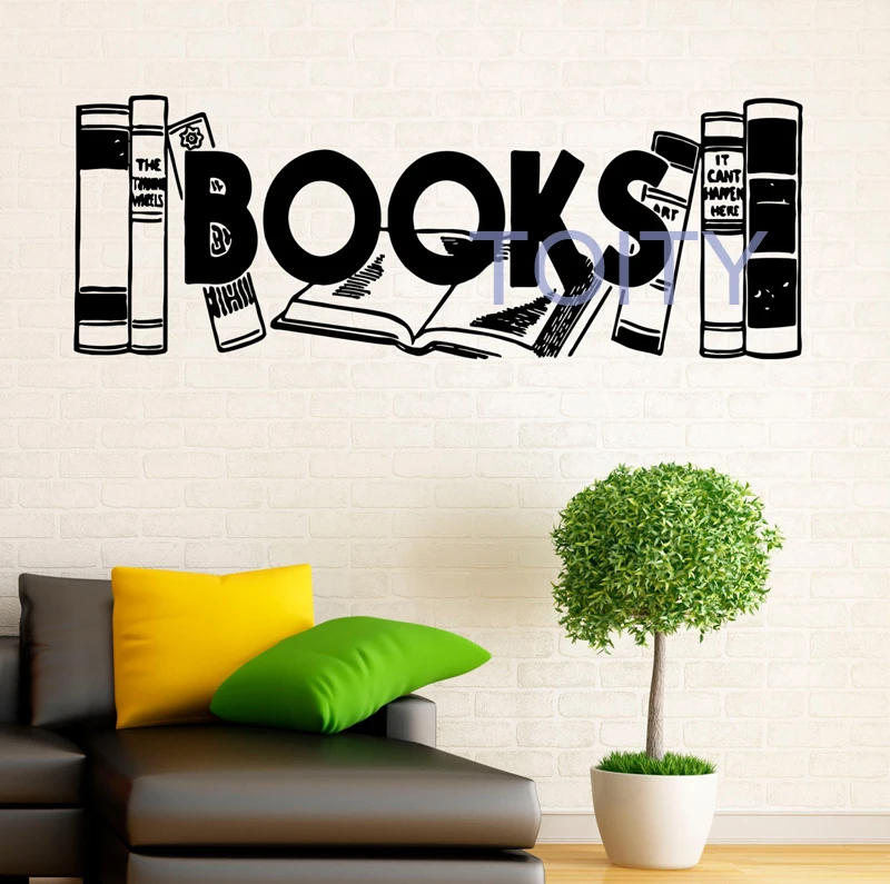 Books Vinyl Decal Farm Wall Sticker Reading Room Library Wall Graphics Bedroom Kids Room Wall