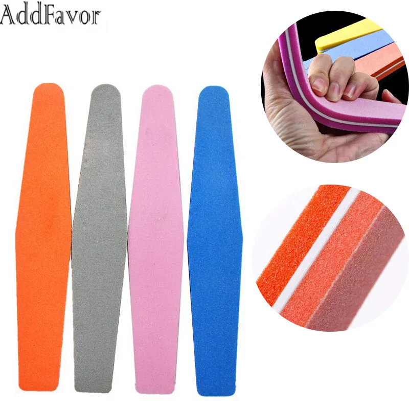 Addfavor 4 цвета Двусторонняя ногтей шлифовальный блок файла Губка Польский гель
