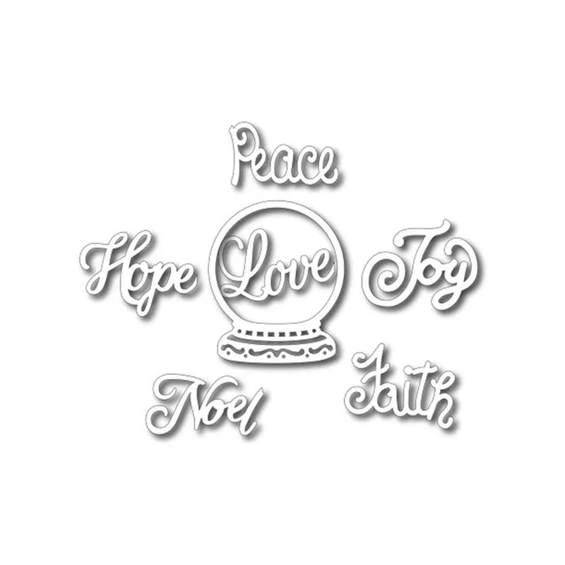 

Letter Dies Peace Hope Joy Faith Noel Metal Cutting Dies Scrapbooking Embossing Album Craft Xmas Decor Limited Special Welfare