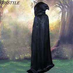 S-XL костюмы на Хэллоуин для взрослых детей костюмы ведьмы черный/серебристый плащ с капюшоном смерть вампир косплей костюмы