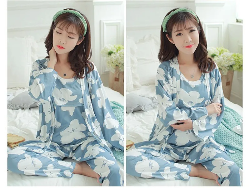 3 шт./компл. Одежда для беременных пижамы Грудное вскармливание пижамы Уход пижамы для беременных Для женщин пижамы пижамный комплект