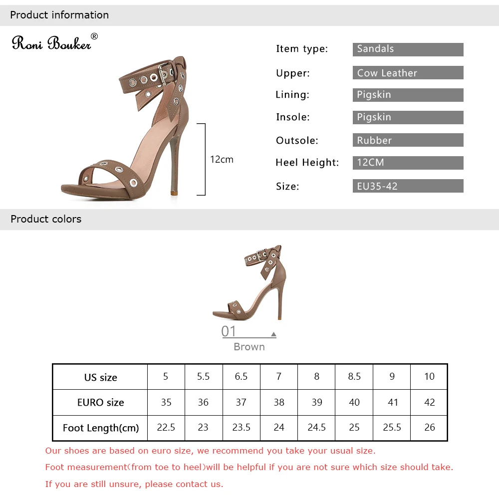 Roni Bouker/коричневые сандалии; женская обувь из натуральной кожи на платформе и высоком каблуке; женская обувь с ремешками; Летняя женская обувь ручной работы с пряжкой