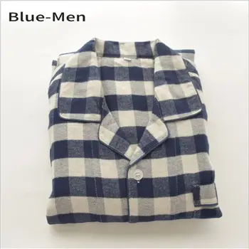 

2020 Spring Plus size Pijamas Men Casual Plaid Pajama sets Male 100% cotton Sleepwear suit Male Turn-down collar shirt & Pants