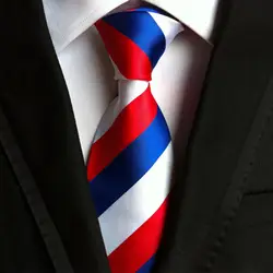 Mantieqingway модные Для мужчин галстук полиэстер в полоску с завязками Gravata для Для мужчин s костюм синий золото Полосатый Классический шеи