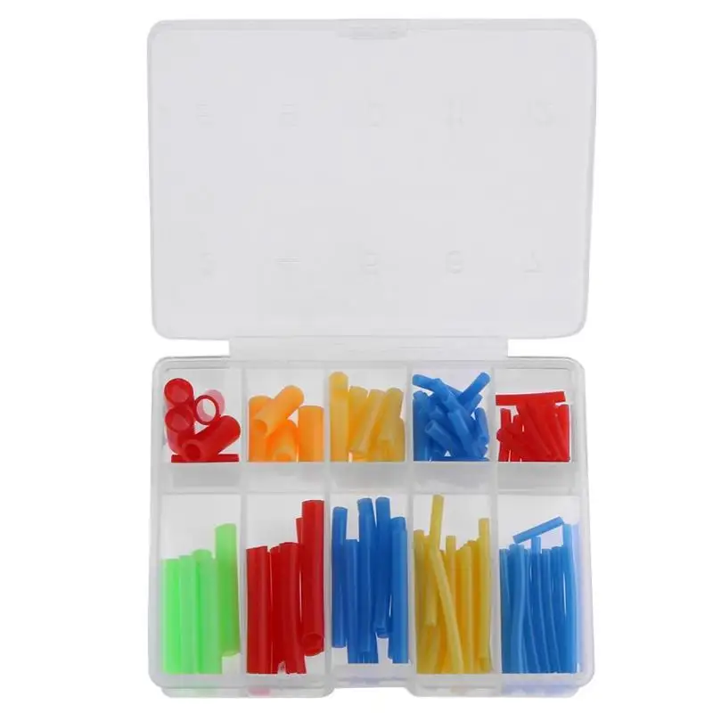 

200pcs/set Fishing Hook Sleeve Tubes Short/Long Hair Rig Aligner Barb Protector Caps Soft Terminal Cover Carp Fishing Tackle Box