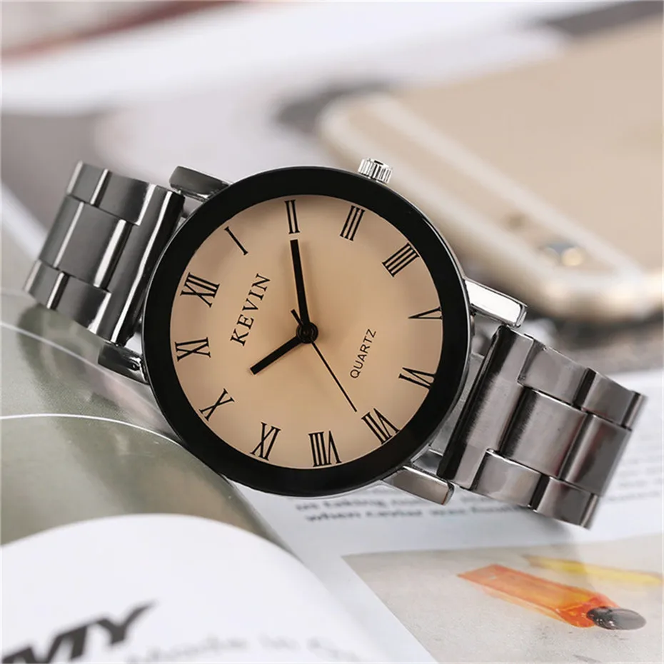 2018 New Arrival Women Ladies Wrist Watch Black Dial Stainless Steel Roman Numerals Casual Quartz Analog Fashion Watches (1)