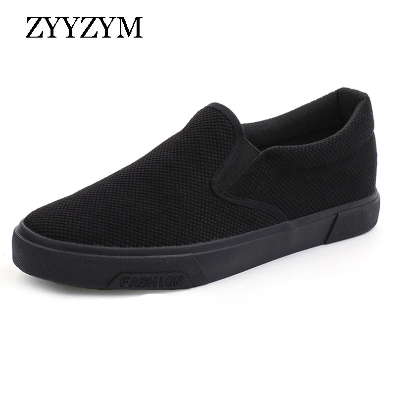 

ZYYZYM Men's Vulcanized Shoes 2019 Spring Autumn Shoes Men Fashion Sneakers All Black Breathable Men Shoes