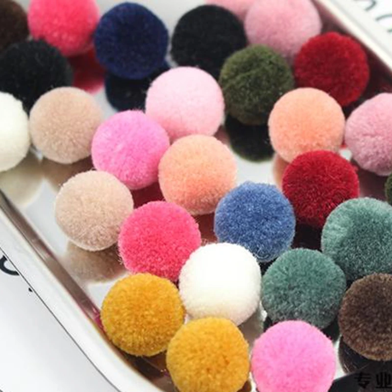 30pcs Pompom 15mm Fur Plush Ball for Craft Handmade DIY Soft Pompons Wedding Home Decoration Garment Sewing on Cloth Accessories | Дом и сад