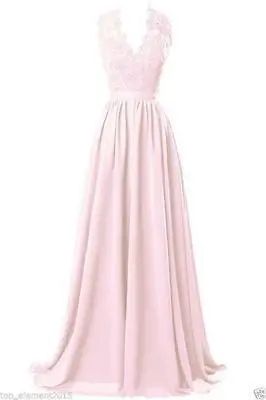 Aswomoye A Line Вечерние платья с v-образным вырезом, кружевное, королевское, синее, красное, черное шифоновое вечернее платье, уникальные платья для выпускного вечера - Цвет: Розовый