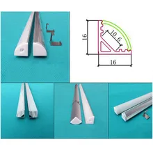 20 шт./лот 100 дюймов 2,5 м/катушка светодио дный профиль алюминия с молочной/прозрачная крышка для 12 мм, светодио дный 45 градусов Корнер бар свет