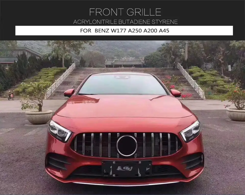 Передняя решетка автомобиля гриль Накладка для Mercedes Benz W177 A250 A200 A45 Для AMG гоночный гриль