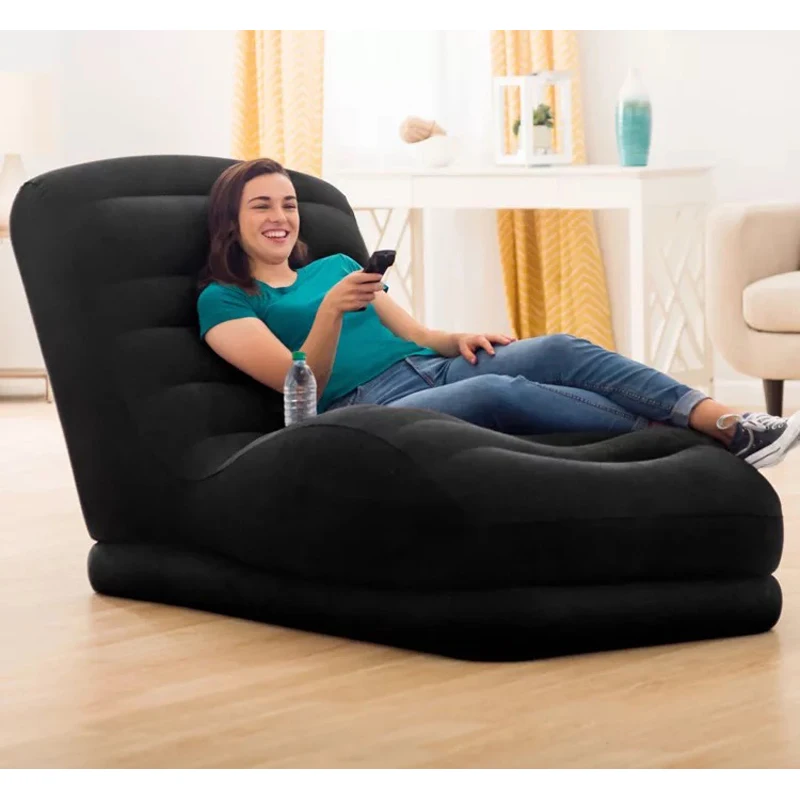 

170cm*86cm*94cm Single Flocking back lazy sofa folding loungers outdoor portable big relaxing air bean bag inflatable sofa