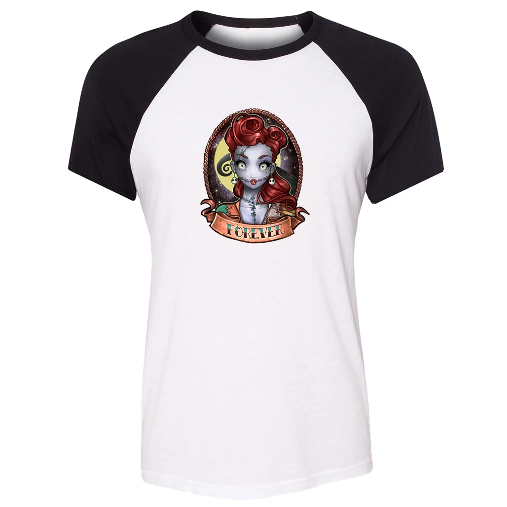 

Cotton T-shirts women Short Sleeves Retro Tattoo Girl Red hair change pinup Art Design Top Tees Fashion Casual T-shirt for girls
