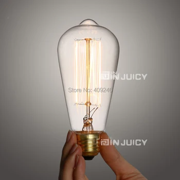 

2PCS Marconi Light Bulb Lamp Vintage Edison Reproduction 40 Watt 60 Watt Clear Glass Fireworks E27 ST64 AC110V 120V 220V 240V