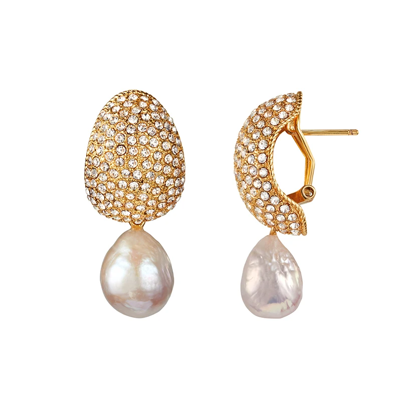 

Retro natural freshwater pearl silver needle earrings female new temperament earrings Korean simple net red earring