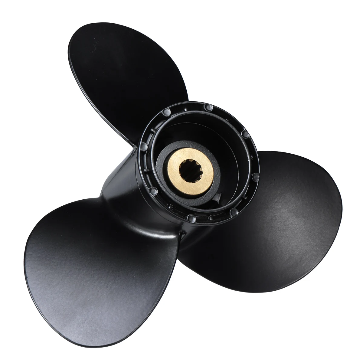 

58100-93733-019 For Suzuki 8-20HP 9 1/4 x 10 Boat Outboard Propeller Aluminum Alloy Black 3 Blades 10 Spline Tooths R Rotation