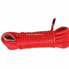 Красный 6 мм* 15 м кевларовый трос лебедки, синтетический трос лебедки 6 мм, лебедка ATV линия для маленьких лебедок