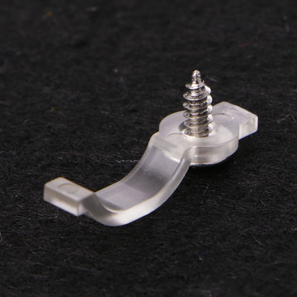 

100 Pcs Mounting Bracket 10mm Fixing Clip For 5050 LED Strip Light with Screws G25 Great Value April 4