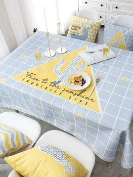 

Ins Tablecloth Table Fabric Art Tea Table Cloth Rectangle Tablecloth Household Tablecloth Waterproof Defence Burn Table Cloth
