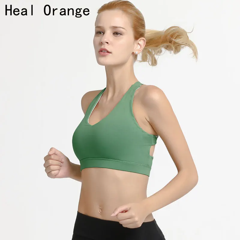 Anti-Sweat Sports Bra Tops Women Cropped Athletic Vest Strappy Yoga Top High Support Push Up Runing Bras Gym Clothing Underwear