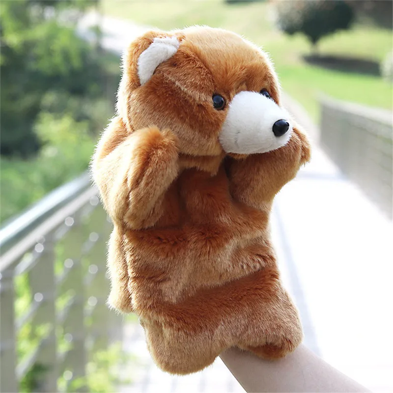 

plush Hand Puppet bear Dolls Kids Cute Soft Toy animals Doll telling story early education Learning Baby Toys Fantoche Puppets