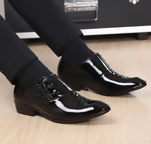 New Fashion Men Office Shoes Bright Patent Leather Dress New Fashion Men Office Shoes Bright Patent Leather Dress Male Soft Wedding Oxford Pointed Toe