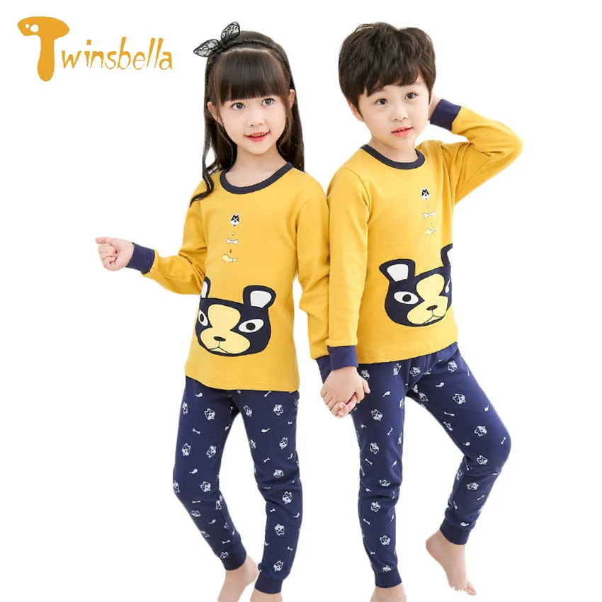 Boys Girls Clothes Sets Kids Cartoon Pajamas  2018 Children Autumn Pajamas Sets Long Sleeve Top+Pants 2PCS Suit Print Clothing