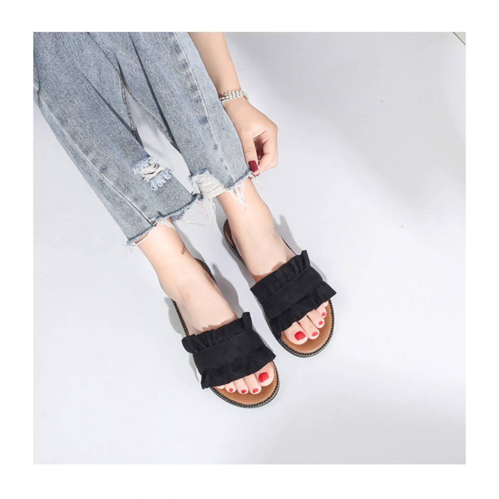 Женские шлепанцы летние универсальные с цветами на плоской подошве 2019|slipper shoes|slide