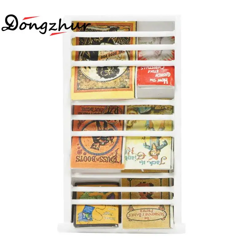 

Dongzhur DIY 1:12 Doll House Toy Miniature Dollhouse Mini Furniture Study Book House Accessories White Book Magazine Rack Model
