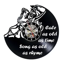 Beauty and Beast Belle Cartoon Vinyl LED Record Design Wall Clock – – Best gift for him and her, girlfriend or boyfriend