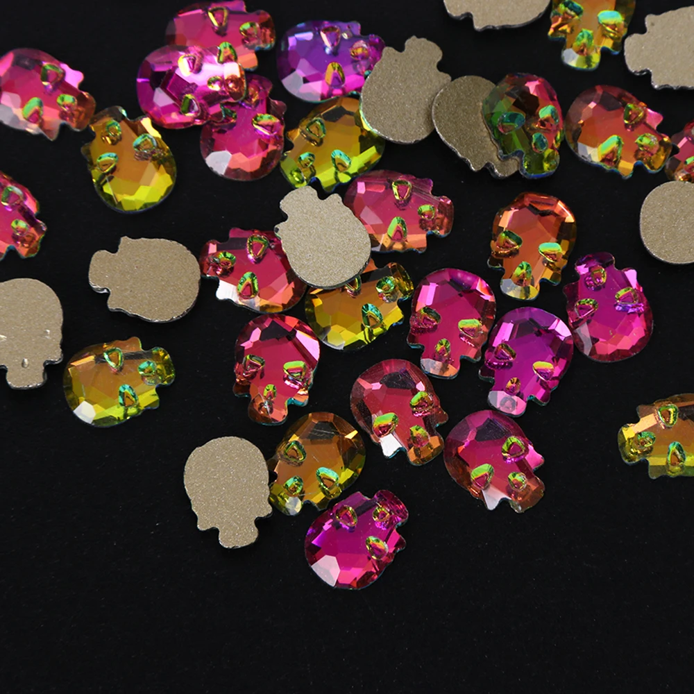Shiny Rhinestones Nail Art Creative Skull Bone Decorations Glitter Flame Strass Nail Gems Flatback Stone Charms Accessory LA963 (8)