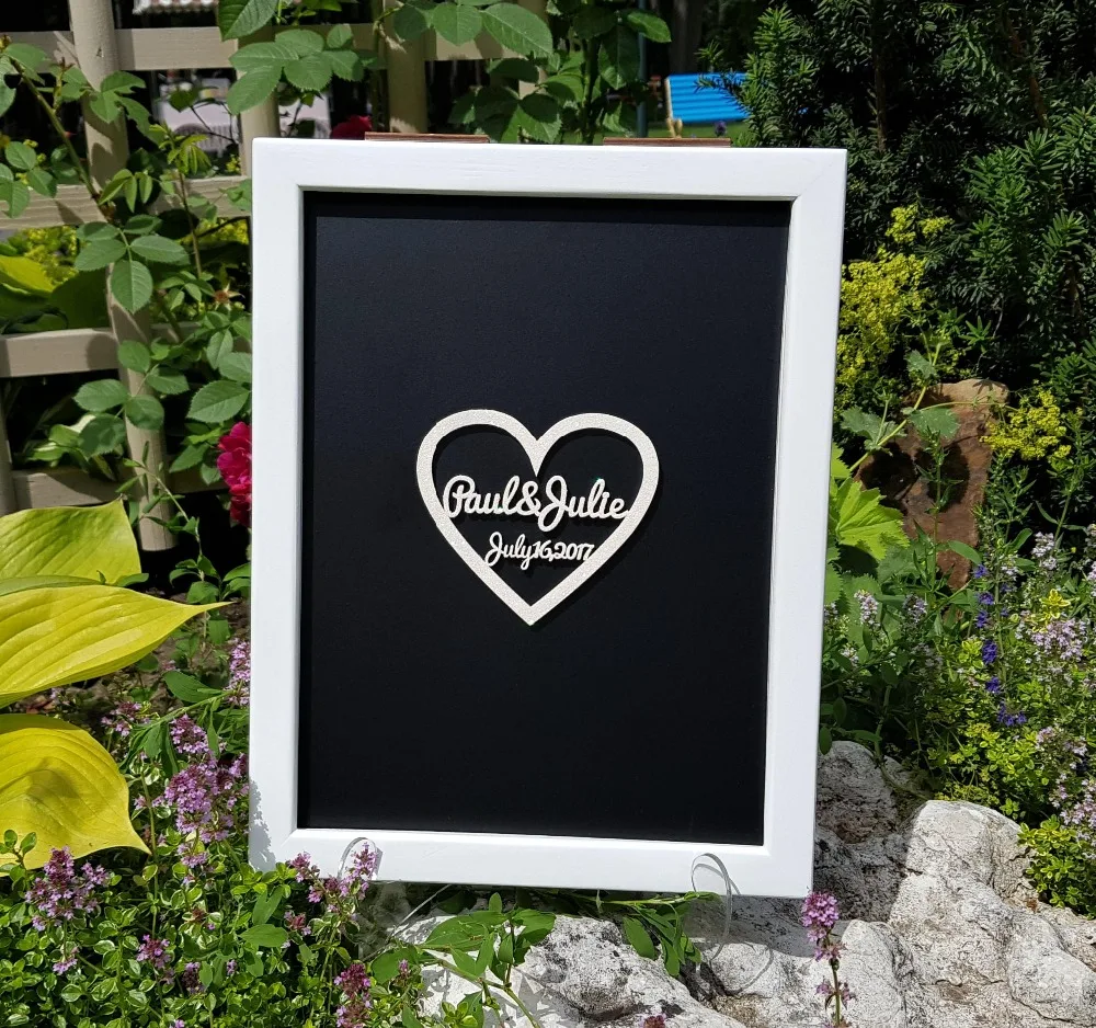 personalized hearts Rustic wedding engraved Alternative Wooden guestbooks Drop memory box signature guest books