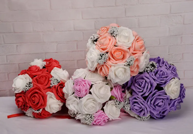 Artificial Flowers Ivory Roses 25pcs Real Looking Fake Roses DIY Wedding Arrangements Party Baby Shower Party Home Decorations (6)