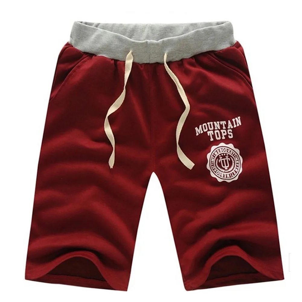 punk style Mens Casual Shorts Cotton Breathable Five Pants Fashion Casual Print Summer White
