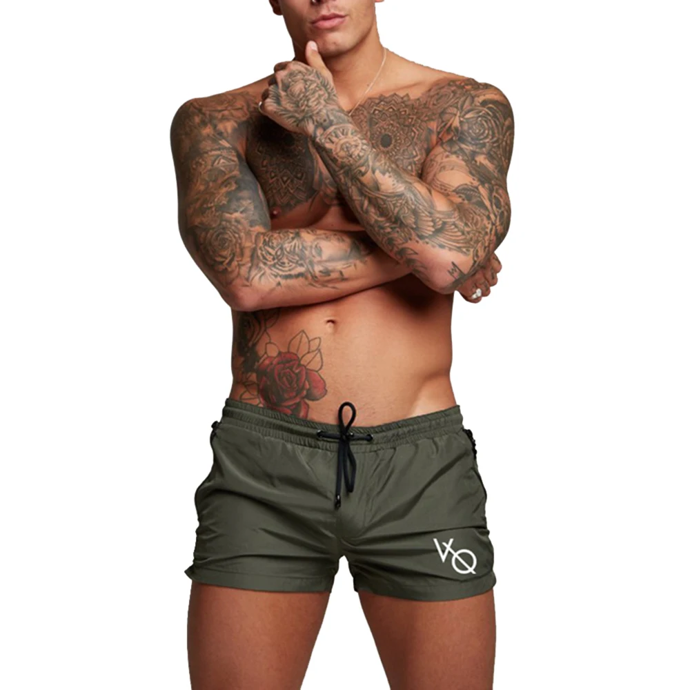 M-XXL Men Briefs Beach Shorts With Zipper Pocket Sports Suits Men's Swimming Trunks Swimsuit Swim Pants