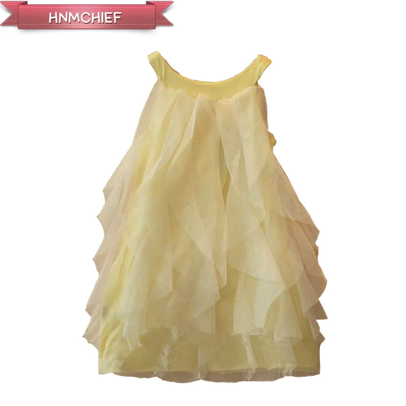 Girls font b Dress b font 2017 Summer Girl Fashion pink chiffon sleeveless Tulle Party font
