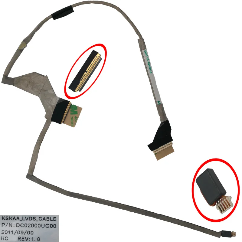 

New Original Laptop Replacement LCD Cable for TOSHIBA A500 A505(For LED,With camera connector) DC02000UG00